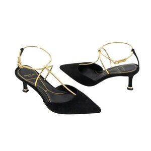 Kenneth Cole | Umi T-Strap Suede Heel in BLACK SUEDE, Size: 11